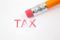 pencil erasing word Tax