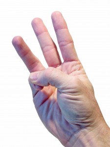 Gesture - Three Fingers (with clipping path)