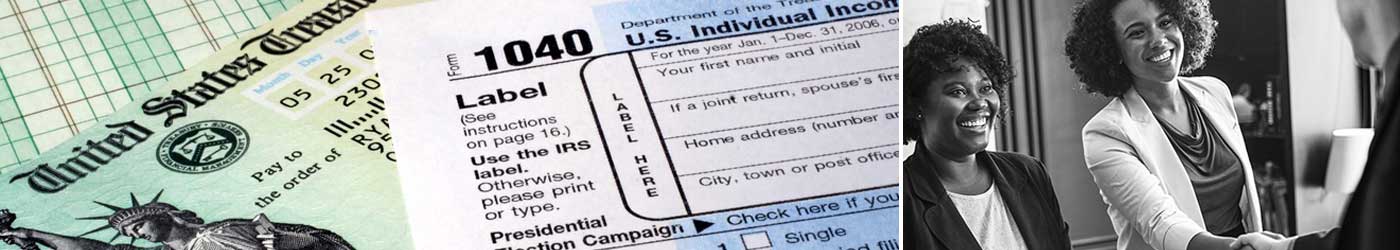 Form 1040 with IRS check